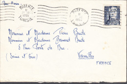 TUNISIE Lettre De BIZERTE Du 27-12-1955 Via VERSAILLES - Covers & Documents