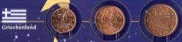 Kleinmünzen-Set EURO Griechenland 2002-2013 Stg 5€ Prägeanstalt Athen Greece Kleinmünzen-Satz With 1,2,5C Coin Of Hellas - Grèce