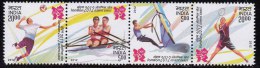 India MNH 2012, Se-tenent Set Of 4, Olympic Games, Sport,  Sailing, Rowing, Volleyball, Badminton - Unused Stamps