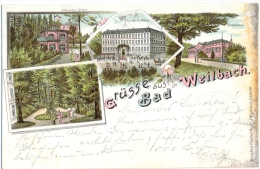 Flörsheim / Bad Weilbach, Farb-Litho, 1898 - Taunus