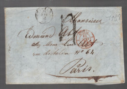 SUISSE Marque Postale Taxée De 1852  Pour Paris - ...-1845 Prefilatelia