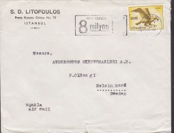 Turkey Airmail Ucakla S. D. LITOPOULOS, Slogan ISTANBUL 1960 Cover Lettera To HELSINGBORG Sweden Bird Vogel Oiseau - Lettres & Documents