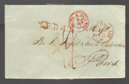 PAYS BAS Marque Postale Taxée 1841 De Rotterdam Pour Paris - ...-1852 Préphilatélie