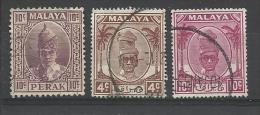 PERAK , Lot De3 Timbres , De 1938 à 1955 , N° YT De 63 à 87 , Oblitérés - Perak