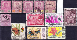 2015-0204 Lot 2 Malay States Mixed Used O With Johore SG 62 Used O - Johore