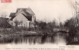 Cpa (89) Gurgy  Les Bords Du Sinotte Et  Derriere De L Eglise ( Tres  Belle Carte) - Gurgy