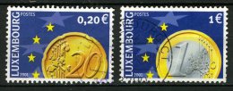 LUXEMBOURG 2001 / EUROS 0.20€ + 1€  OBL. - Oblitérés