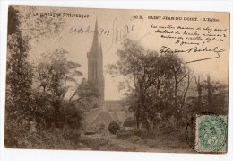 Saint Jean Du Doigt L'eglise Nice Cancel Rural Poilhes Herault Ca 1900  Vintage Original Postcard Cpa Ak (W4_900) - Saint-Jean-du-Doigt