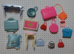 Lot D'objets Barbie : Sacs Valises Tabouret Coussin Musical Mattel - Barbie