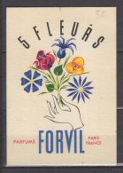 Carte Parfumée - 5 Fleurs - Parfums Forvil - Paris - Anciennes (jusque 1960)