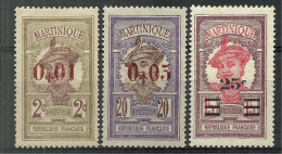 Martinique Neufs Avec Charniére, Surchargé, Un Avec Petit Tache,  MINT HINGED, 1 ON THE LEFT WITH LITTLE TOUCH OF TONE - Ongebruikt