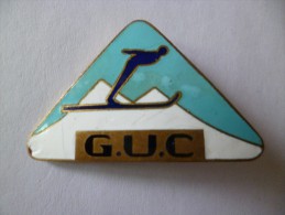 Insigne Broche émail G.U.C. Grenoble Université Club. Saut à Ski. Sainson - Sports D'hiver