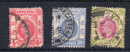 Hong Kong   -   1912.  George V.  3 Valori Viaggiati - Unused Stamps