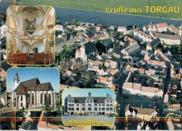 Grüsse Aus Torgau - Stadkern - Schlosskirche - Rathaus - Church - Town Hall - 1997 Gelaufen - Torgau