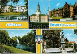 Grüss Aus Jever , Friesland - Sophienstift - Mariengymnasium - Pferdegraft - Mariendenkmal - Germany - 1990 Gelaufen - Jever
