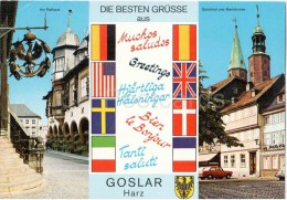 Die Besten Grüsse Aus Goslar Harz - Rathaus - Schuhhof Und Marktkirche - Church - Germany - 1977 Gelaufen - Goslar