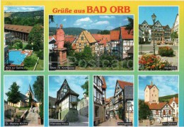 Grüsse Aus Bad Orb - Im Naturpark Spessart - Marktplatz - Kirchgasse - Am Obertor - Germany - 1999 Gelaufen - Bad Orb