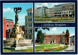 Görlitzer Postplatz - Görlitz- Muschelminnabrunnen - Südseite - Postgebäude - Germany - 2009 Gelaufen - Goerlitz