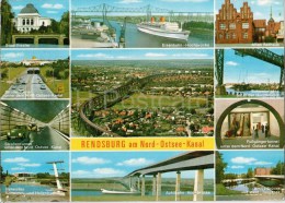 Rendsburg Am Nord-Ostsee-Kanal - Stadttheater - Strassentunnel - Rathaus - Eisenbahn-Hochbrücke  Germany - 1977 Gelaufen - Rendsburg