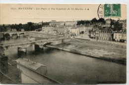 CPA 53 MAYENNE LES PONTS ET VUE GENERALE DE ST MARTIN 1909 - Mayenne