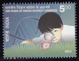India MNH 2013,  Indian Science Congress, Health, Medicine, DNA, Flower, Research On Physics, Chemistry. Mathematics, Et - Neufs