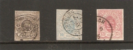 1859-63 Armoiries Obl  Lot Yvert 4,6,7 Bonne Cote - 1859-1880 Wappen & Heraldik