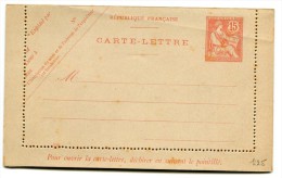 Entier Postal - Carte Lettre Yvert 125-CL1 - Date 337 - Mouchon Retouché - Cote 10 Euros - R 1720 - Letter Cards