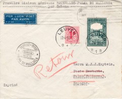 Belgium-Palma De Mallorka 1956 FFC / Erstflugbrief "Sabena" SB 11 - Cartas & Documentos