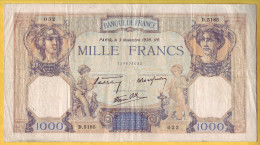 BILLET FRANCAIS - 1000 Francs Cérès Et Mercure 3.11.1938 TB - 1 000 F 1927-1940 ''Cérès E Mercure''