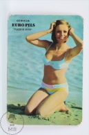 Vintage 1970 Small/ Pocket Calendar - Sexy Blonde Lady In Bath Suit - Spanish Beer Advertising Euro Pils - Kleinformat : 1961-70