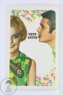 Vintage 1970 Small/ Pocket Calendar - Blonde Lady & Man - Hungarian Gaming - Toto Lotto - Tamaño Pequeño : 1961-70