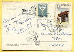 CZECHOSLOVAKIA 1968 - FDC Balloon Post Praga’68.Stamps. Cachets Ballon Monté Pour Tunisie - Storia Postale