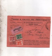 1946 LETTERA RACCOMANDATA CON ANNULLO PADOVA - Impuestos
