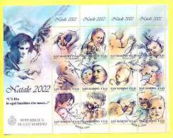 Saint Marin 2002  Noel= Feuillet Obl. Mére-bébé N 1843/54 - Used Stamps