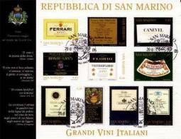 Saint Marin 2005 N 2019.28 =  Feuillet Obl.etiquettes Grand Vin - Gebraucht