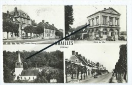CPSM  - Noailles - Centre Bourg-Hôtel De Ville-L'Eglise-Nationale 1 - Noailles