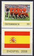 Europa-Champion Team Espana 2008 Österreich ZD 2 Im Kleinbogen ** 5€ Fußball-EM Hojas Hb M/s Soccer Se-tenant Bf Austria - Timbres Personnalisés