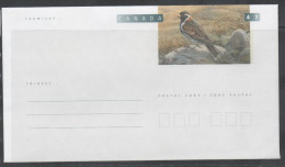 CANADA, MINT, PREPAID ENVELOPE, BIRDS,LONGSPUR, NICE POSTAL STATIONERY - Hummingbirds