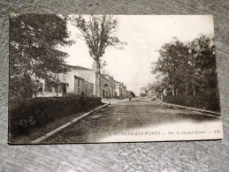 Carte Postale Ancienne : CUBZAC LES PONTS : Sur La Grand' Route, Animé, En 1916 - Cubzac-les-Ponts