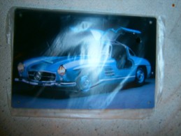 PLAQUE METAL MERCEDES BENZ 300 SL   EDITIONS ATALS  DIM 15 X 10 CM - Placas En Aluminio (desde 1961)