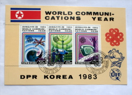 KOREA DPR 1983 World Communications Year  FULL SHEET  FDC, OG - Asie