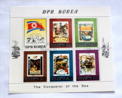 KOREA DPR 1980 -Conquerors  Of THE SEA   FULL SHEET  FDC, OG - Asia