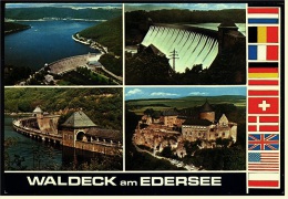 Waldeck Am Edersee  -  Mit Schloss, Edersee Und Staumauer  -  Mehrbild-Ansichtskarte Ca.1983    (4265) - Waldeck