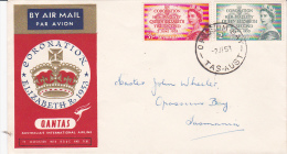 Australia 1953 Qantas Coronation Flight Cover - Primi Voli