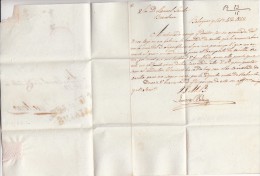 1842 LETTRE ESPAGNE. BALAGUER - BARCELONA. GRIFFE CATALUNA. TAXE ROUGE 6. VERSO CACHET ROUGE CATALUNA. TRES BEL ET /5936 - ...-1850 Préphilatélie