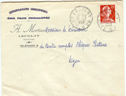 LGM - MARIANNE DE MULLER  25f +EVIANx2 SUR LETTRE A ENTÊTE  LEUGLAY / DIJON 21/12/1950 - 1955-1961 Marianne De Muller