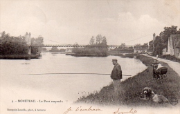Cpa (89  Moneteau --le Pont  Suspendu (tres Belle Carte  Animee) - Moneteau