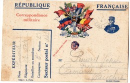 TB 683 - MILITARIA - Carte - Franchise Militaire - JOFFRE - Gloire Aux Alliés - Soldat PINARD Pour CAMARET - Briefe U. Dokumente