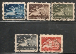 POLAND - CENTAURE  - 1948 Aériens Yvert # A19 / A 23 - USED - Usados