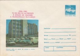 15604- FIRST AID, AMBULANCE SERVICE, COVER STATIONERY, 1981, ROMANIA - Secourisme